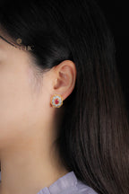 Boucles d'oreilles ovales en filigrane floral saphir 5531