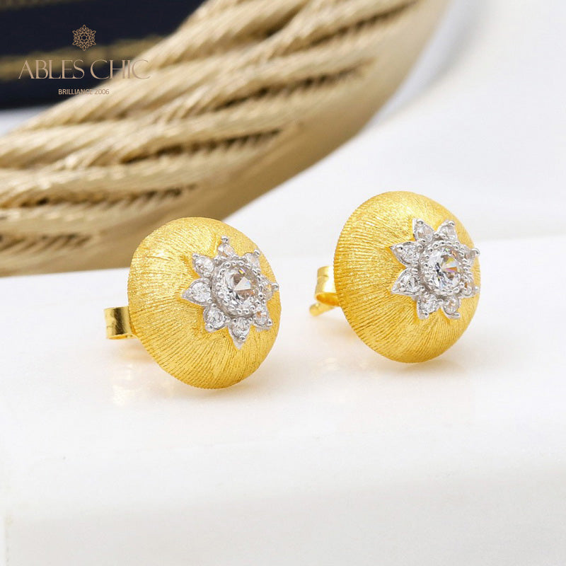 Boucles d'oreilles florales étoile dôme 5091