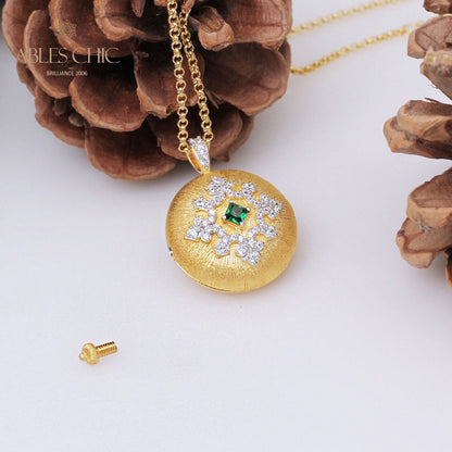 Collier médaillon gravure soyeuse 5214