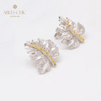 Boucles d'oreilles brossées feuille d'érable 5141