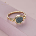 Bague pendentif pièce de cuivre ancienne