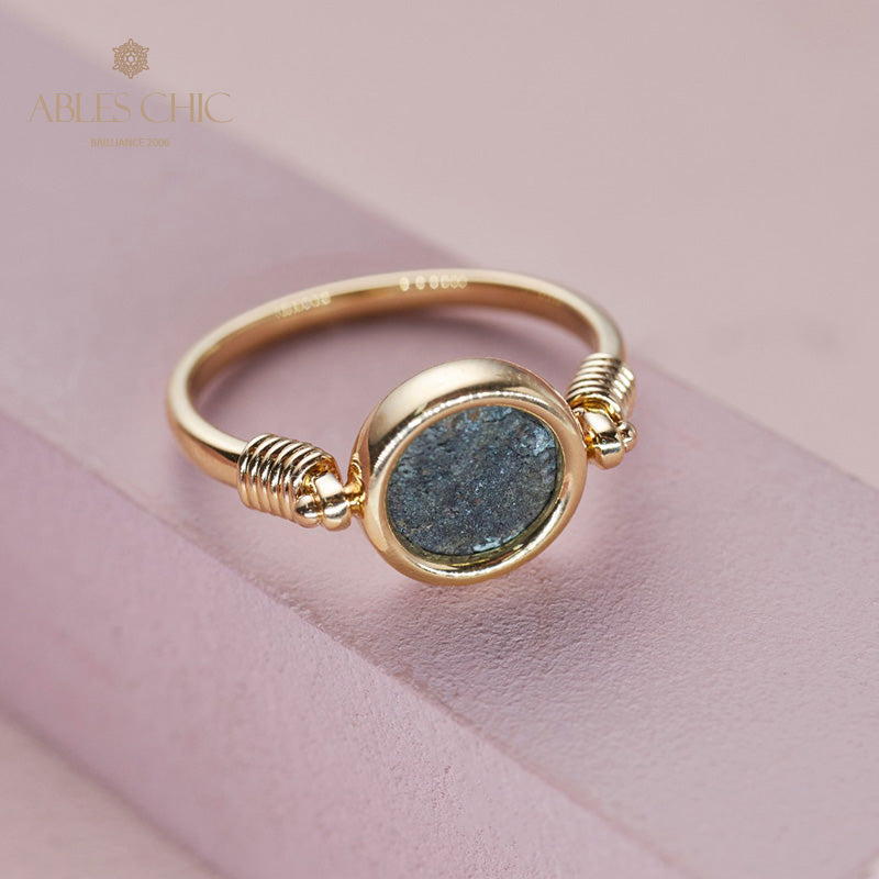 Bague pendentif pièce de cuivre ancienne