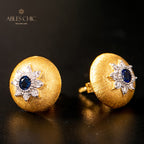Boucles d'oreilles florales étoile dôme 5091