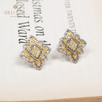 Boucles d'oreilles florales losange 5493