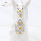 Collier floral en forme de larme soyeuse 5024
