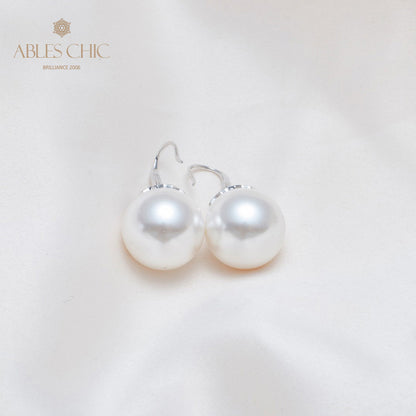 Boucle d'oreille en perles de coquille florale 5785
