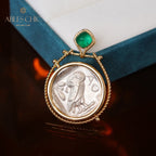 Pendentif médaillon réversible Athena uniquement