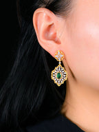 Boucles d'oreilles florales en nid d'abeille détaillées 5117