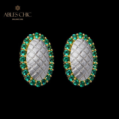Boucles d'oreilles halo ovale soyeux 5832