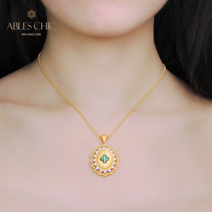 Pendentif Gemme Fleur Soyeuse 5419