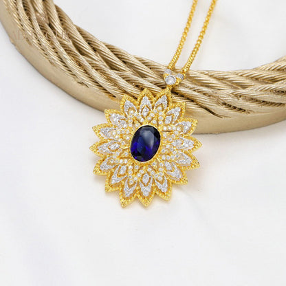Collier de fleurs ovales étoilées 5667