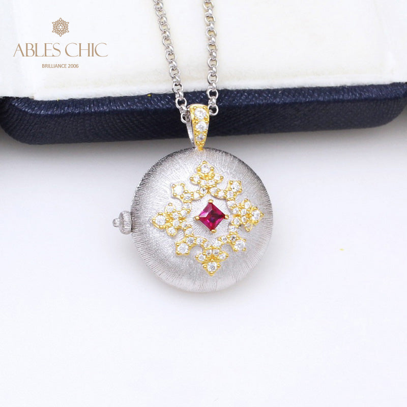 Collier médaillon gravure soyeuse 5321