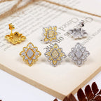 Boucles d'oreilles florales losange 5493