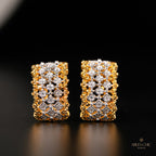 Boucles d'Oreilles Nid d'Abeille Dentelle Aérée 5011