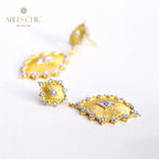 Boucles d'oreilles florales étoiles soyeuses détaillées 5278