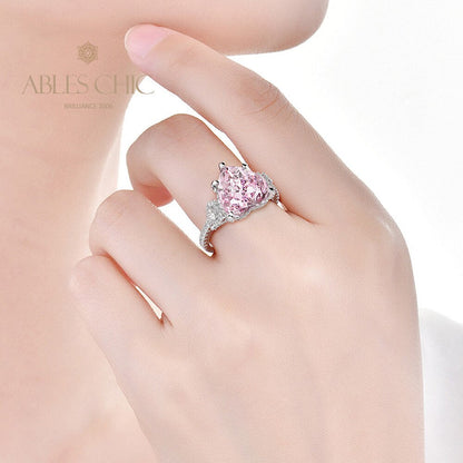 Bague de mariage saphir rose R0926