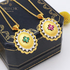 Pendentif Gemme Fleur Soyeuse 5419