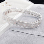 Bracelet en tissu trèfle avec zircons étoilés 5775