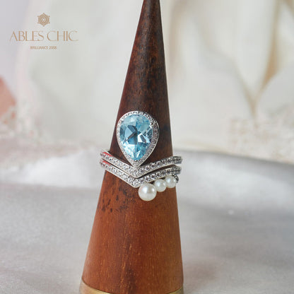 Bague pile de topaze naturelle 6041