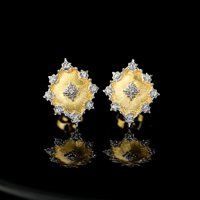 Boucles d'oreilles soyeuses ajourées denses 203734