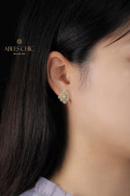 Boucles d'oreilles florales losange 5493