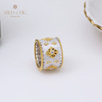 Bague florale riche en étoiles soyeuses 5001