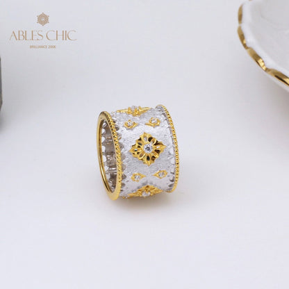 Bague florale riche en étoiles soyeuses 5001