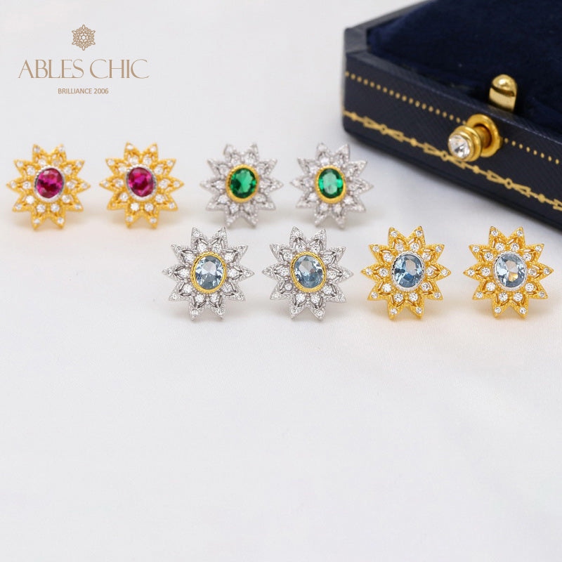 Boucles d'oreilles étoiles florales 5627