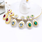 Boucles d'oreilles pendantes ovales étoilées et soyeuses 5468