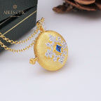 Collier médaillon gravure soyeuse 5321