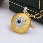 Collier médaillon étoile rubis soyeux 5211