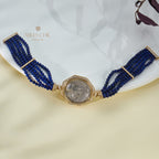 Bracelet Lapis multi-brins avec pièces de lire anciennes