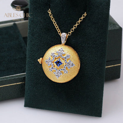 Collier médaillon gravure soyeuse 5214