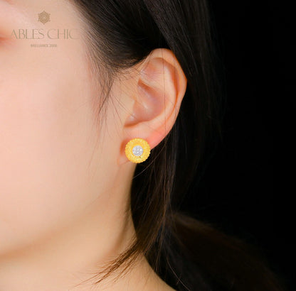 Boucles d'oreilles à tige en forme de marguerite florale 5261