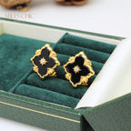 Boucles d'oreilles florales étoile trèfle 5035