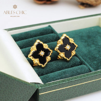 Boucles d'oreilles florales étoile trèfle 5035