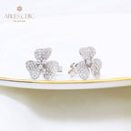 Boucles D'oreilles Florales Pétales Pavés 5541