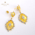 Boucles d'oreilles florales étoiles soyeuses détaillées 5278