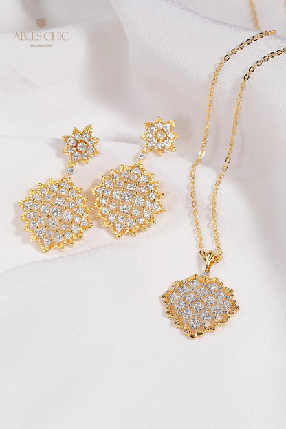 Collier Étoilé Filigrane Nid d'Abeille 5007