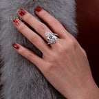 Bague de mariage solitaire poire R0934