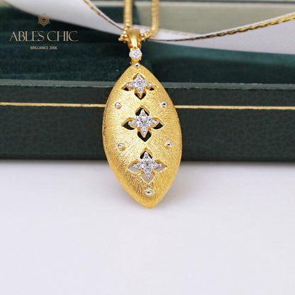 Pendentif fleur de trèfle en tissu 5281