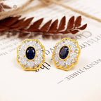 Boucles d'oreilles ovales en filigrane floral saphir 5531
