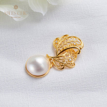 Pendentif feuille en filigrane de perles Mabe 5820