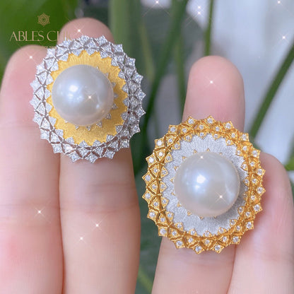 Bague ajourée en perles de coquillage 5732