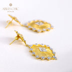 Boucles d'oreilles florales étoiles soyeuses détaillées 5278