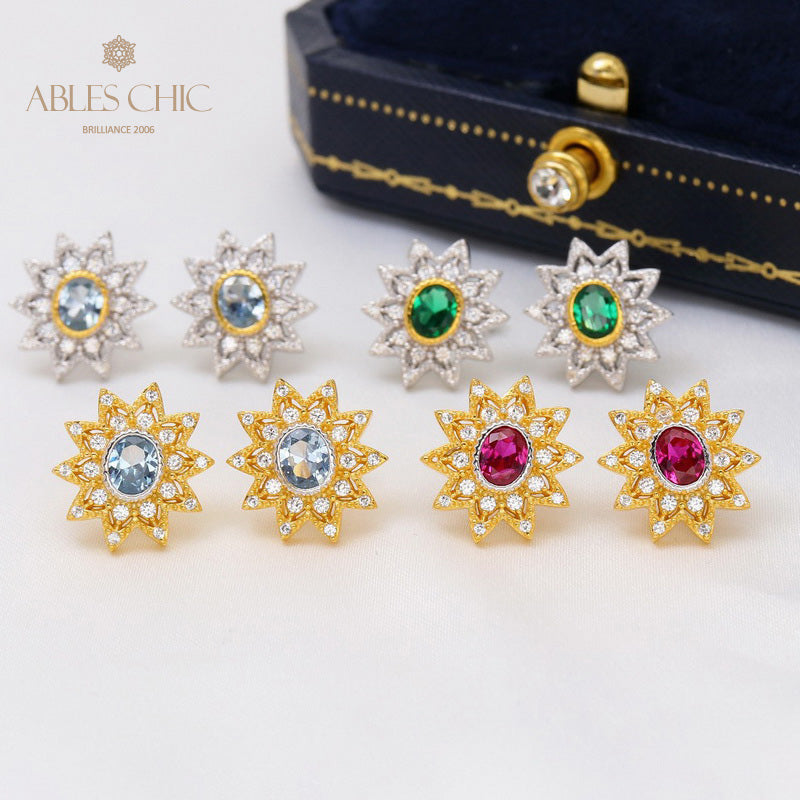 Boucles d'oreilles étoiles florales 5627