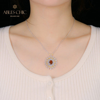 Collier de fleurs ovales étoilées 5667