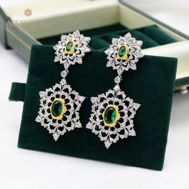 Boucles d'oreilles lustre aérées flocon de neige 5645