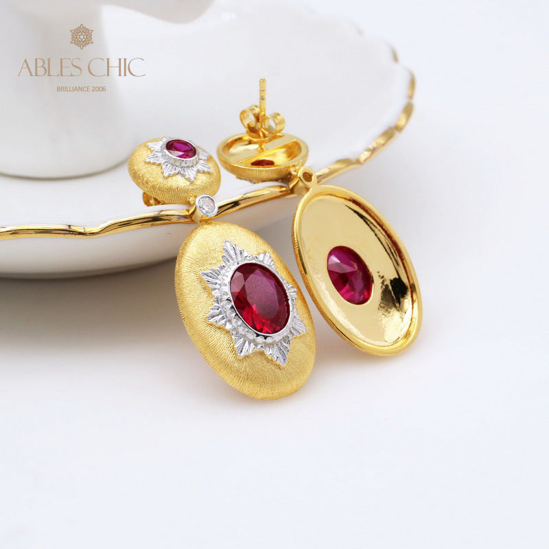 Boucles d'oreilles pendantes ovales étoilées et soyeuses 5468