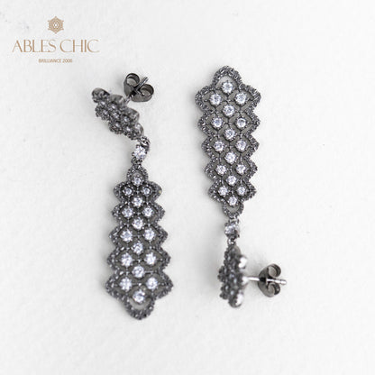 Boucles d'oreilles chandelier en dentelle ajourée 5010